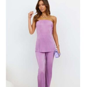 Hello Molly Lilac Strapless Jumpsuit